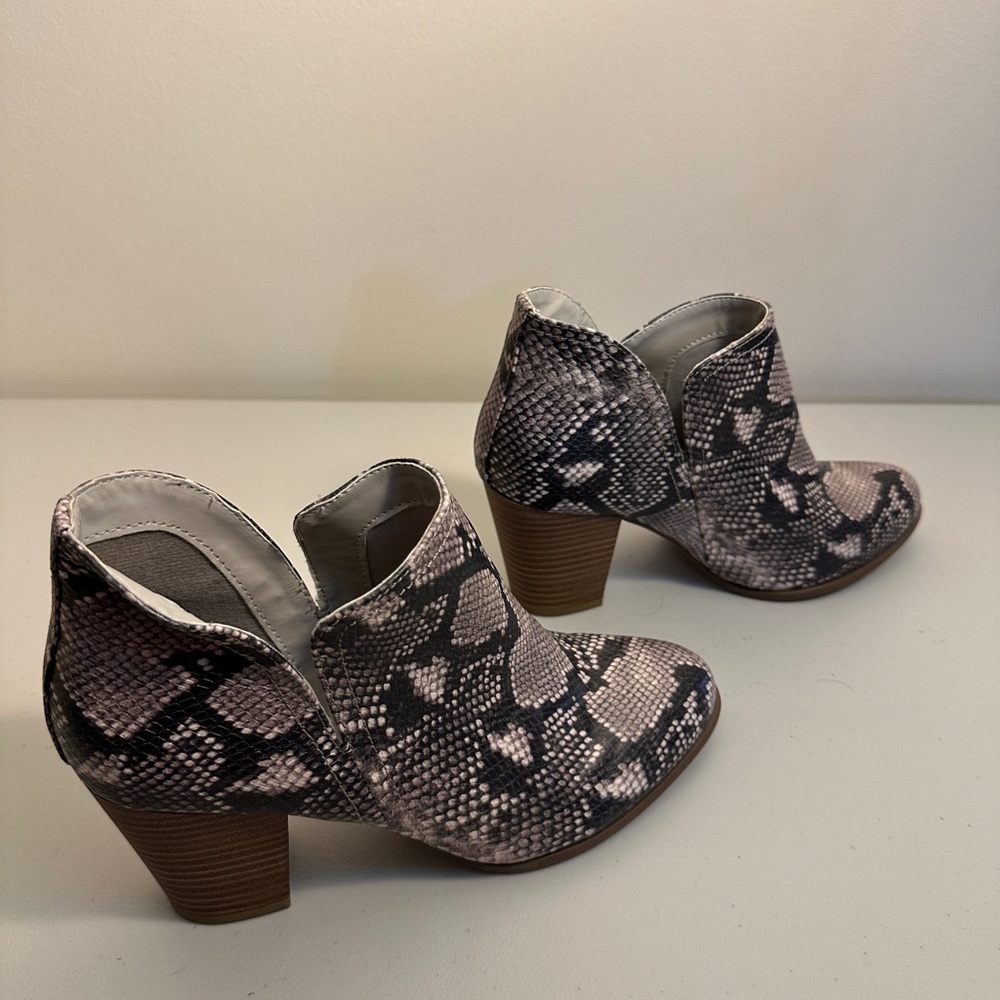 Fergalicious Snakeskin Patterned Heeled Ankle Boots